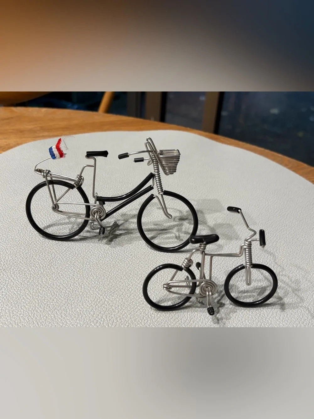 Decorative Wire Bicycle Pair - Black and Silver Home Accent